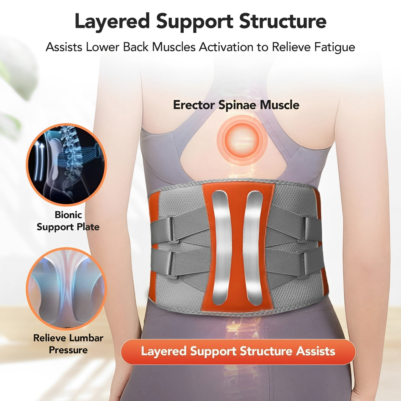 Heated Back Massager for Lower Back Pain Relief