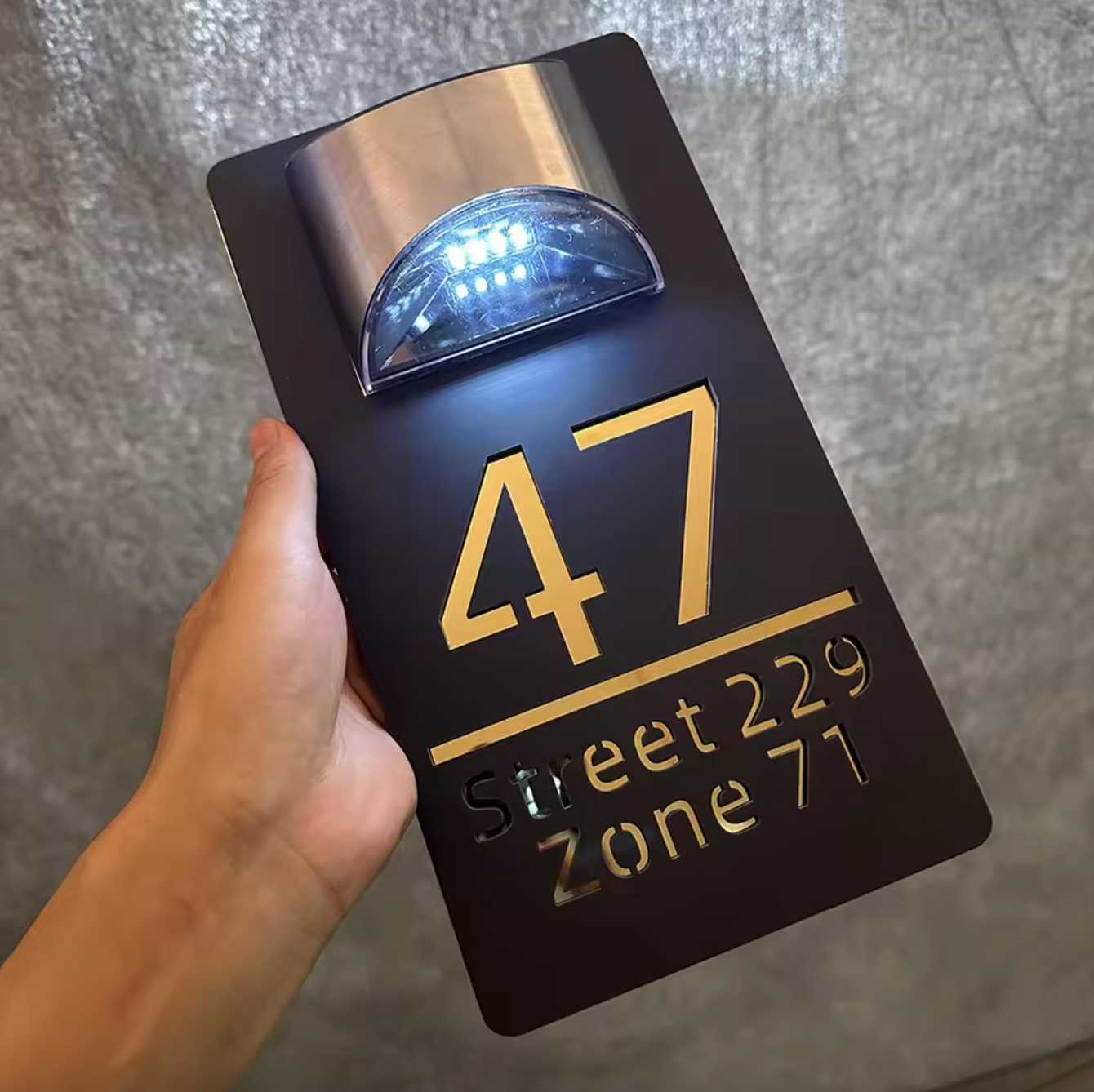 Personalized Solar Door Plaque